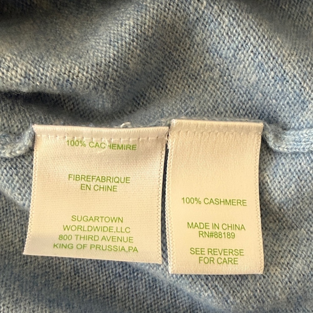 Lilly Pulitzer Rica Cashmere Blue Block Fringe Sweater - Picture 9 of 9